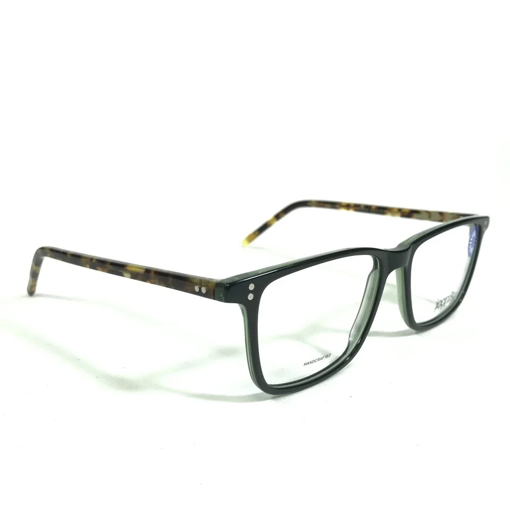 Iconik Eyeglasses Frames Jake C02 Green Tortoise Square Horn Rim 54-17-145